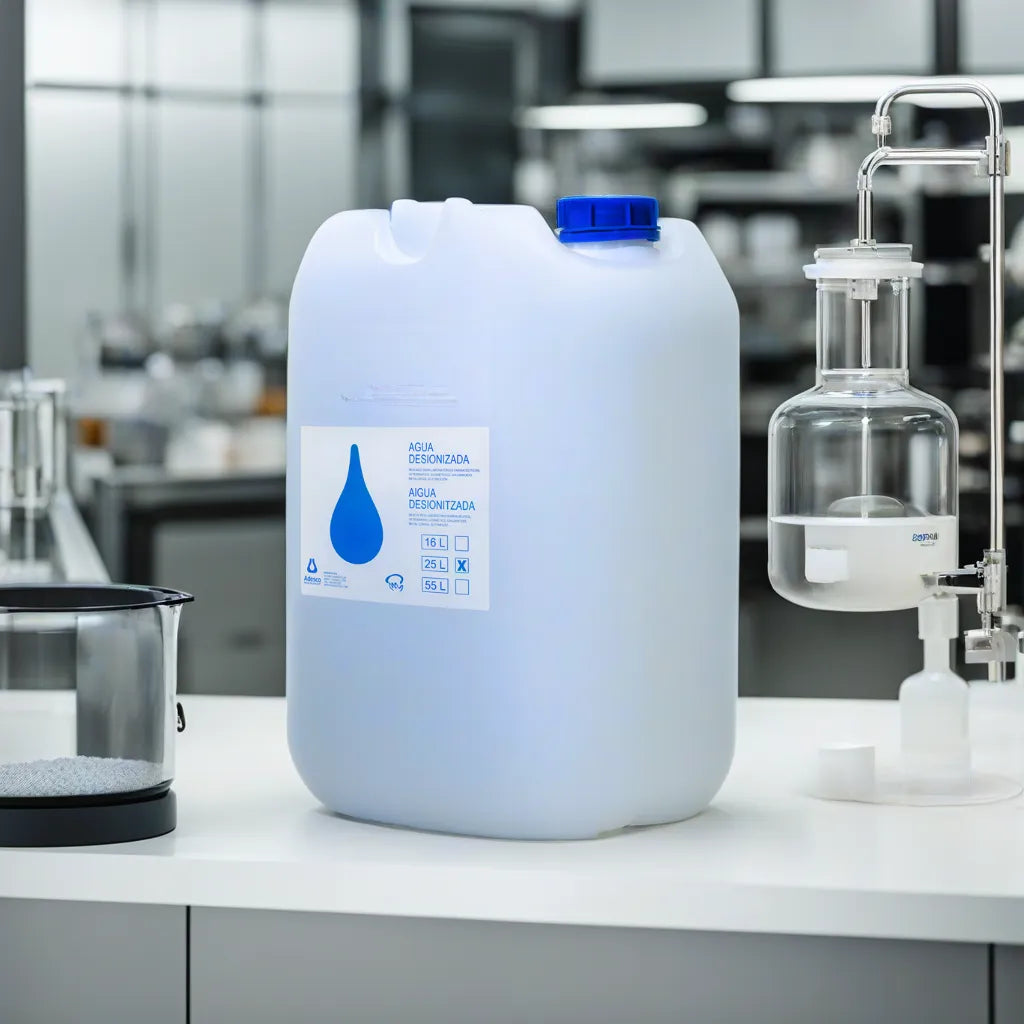 Agua Desionizada (Destilada) Apta para CPAP, Autoclave, Etc. - 25 litros
