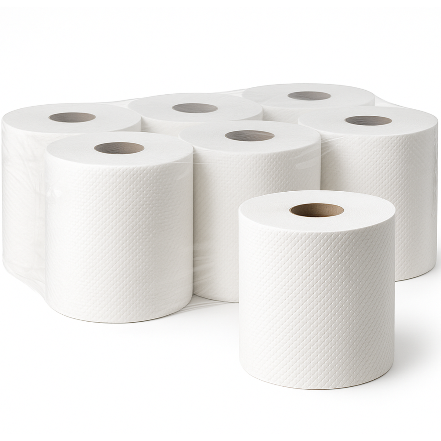 6 Rollos de Papel Industrial Bobina Papel Secamanos Toallas Desechables Secamanos Alta Absorción Bobina Industrial Grande Mecha Doble Capa Rollo Cocina Servilletas 90m 450 Servicios