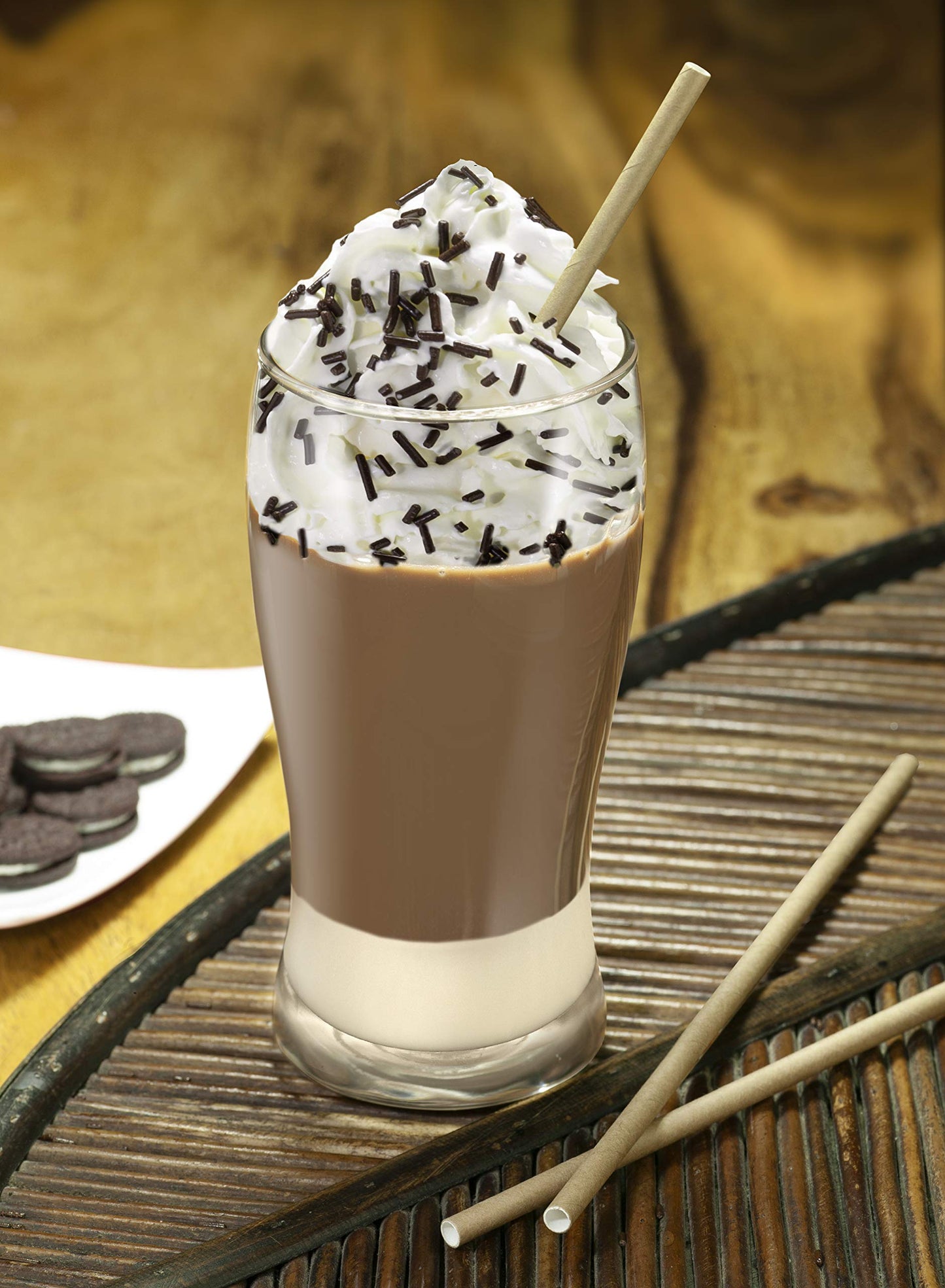 1000 pajitas de papel kraft individuales 200 x 6 mm – biodegradables