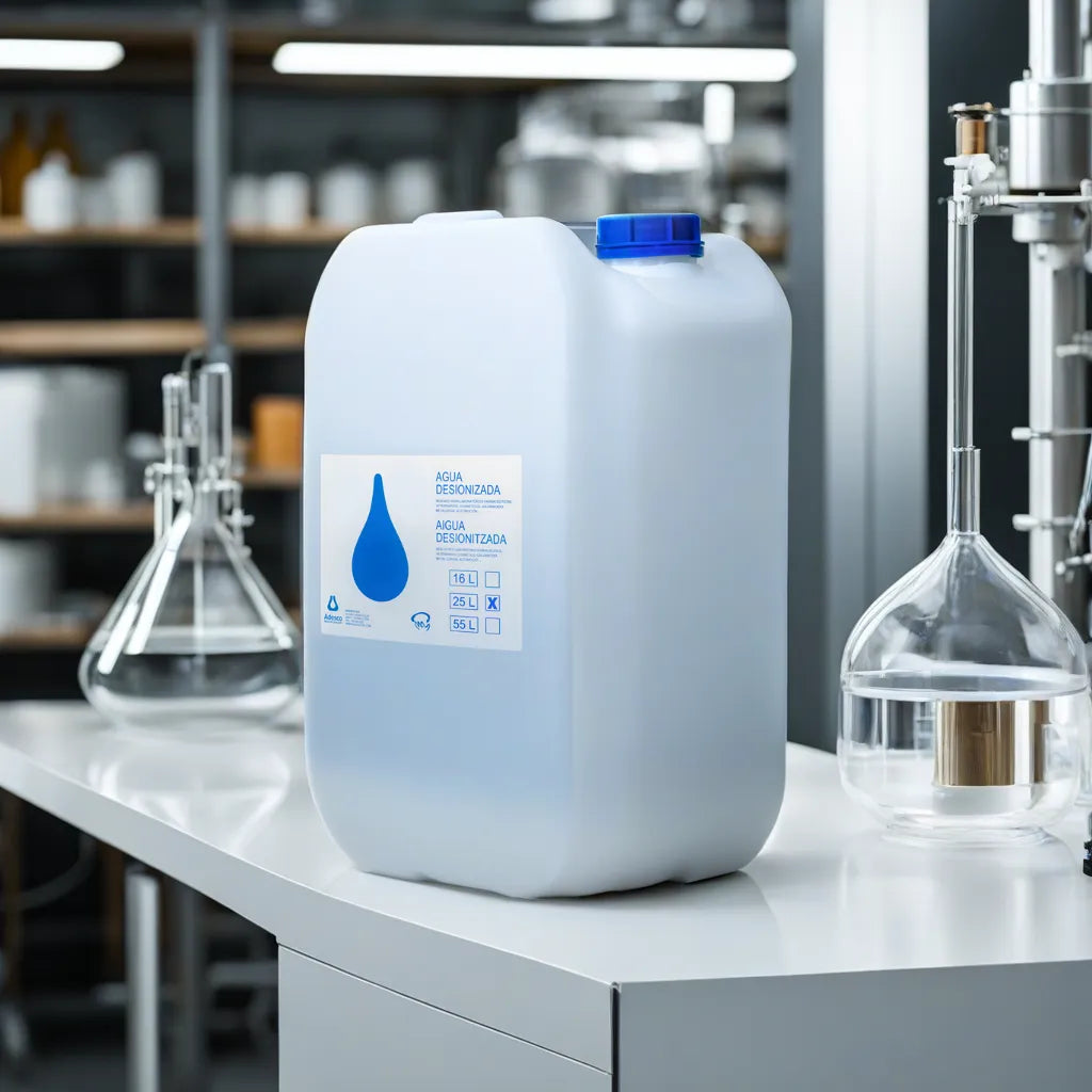 Agua Desionizada (Destilada) Apta para CPAP, Autoclave, Etc. - 25 litros